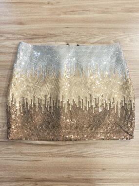 NWOT Women’s 2b Bebe Tri-Color Sequin Mini Skirt, Size XS